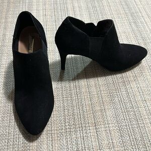 Black Suede Heeled Booties